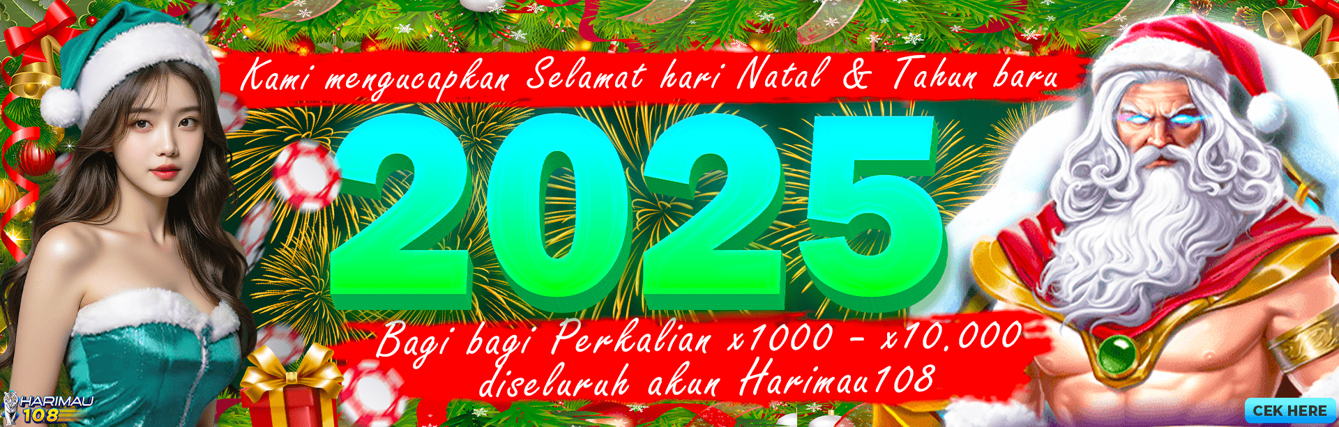 Situs Harimau108 Mengucapkan Selamat hari Natal & tahun baru 2025